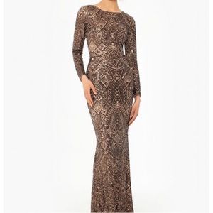 Stunning Betsy Adam Bronze Sequined Dress